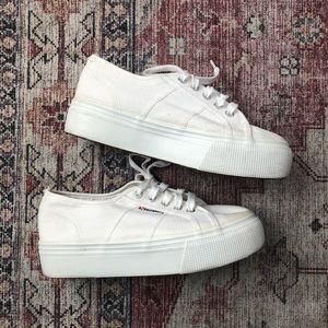 White Platform Supergas 38 (US 7.5)